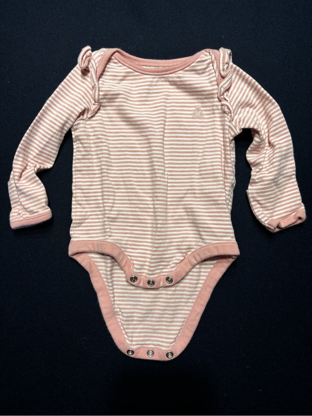 Gap Striped Pink Baby One-Piece Bodysuit - 0-3M
